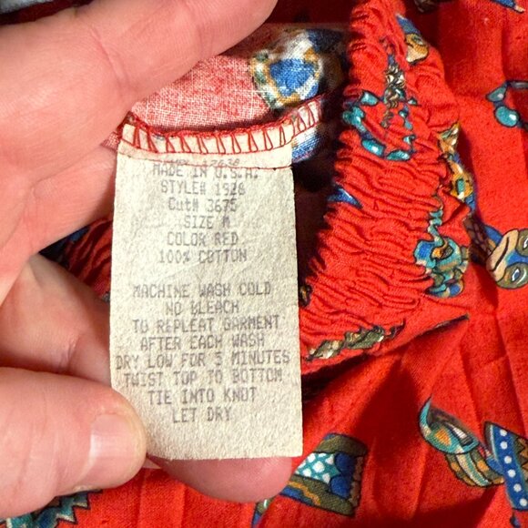 Vintage Cee Jay Sport Red Southwestern Print Tiered Skirt | Made in USA | Size M - Picture 9 of 9
